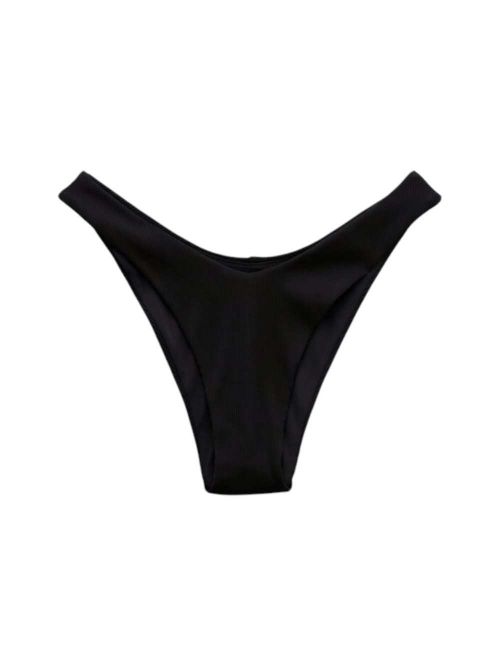 Aerie Ribbed Super‎ High Cut Cheekiest Bikini Bottom Black XL NWT